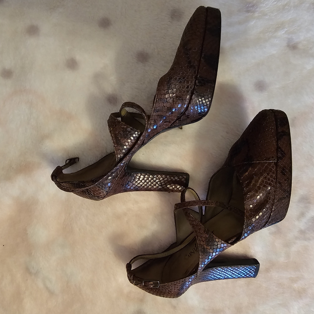 Brown Snakeskin Women's Heels